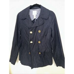 J.Crew Women Double Breast Long Sleeve Jacket Navy Blue Metallic‎ Diza 4